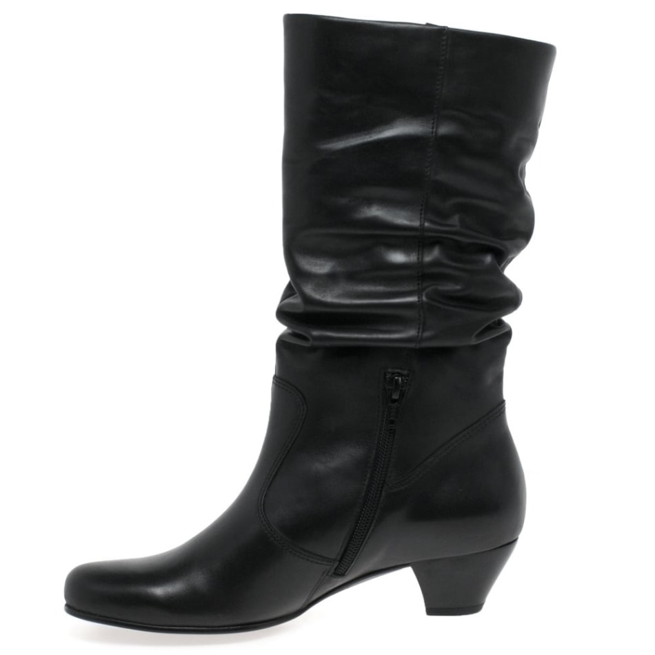 Gabor Noir | Bottes Larges Exclusives En Cuir Rachel